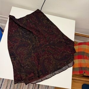 Ralph Lauren Deep purple Burgundy 100% silk skirt